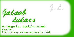 galamb lukacs business card